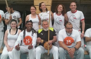 Our group (CN Capoeira) at the event with the mestres 